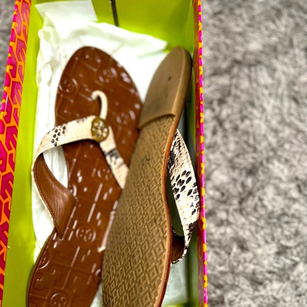 Tory Burch thong sandal Python Print